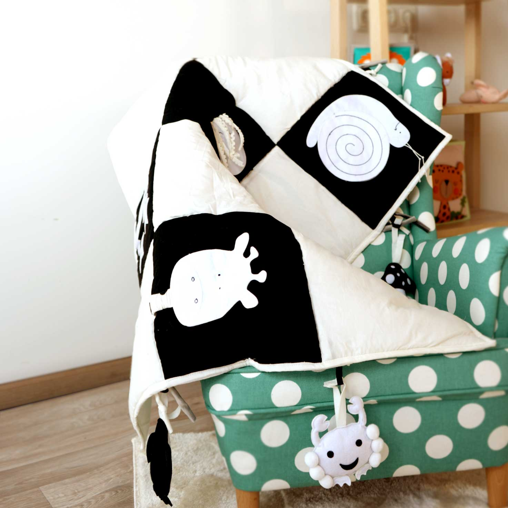 Couverture rampante noir et blanc