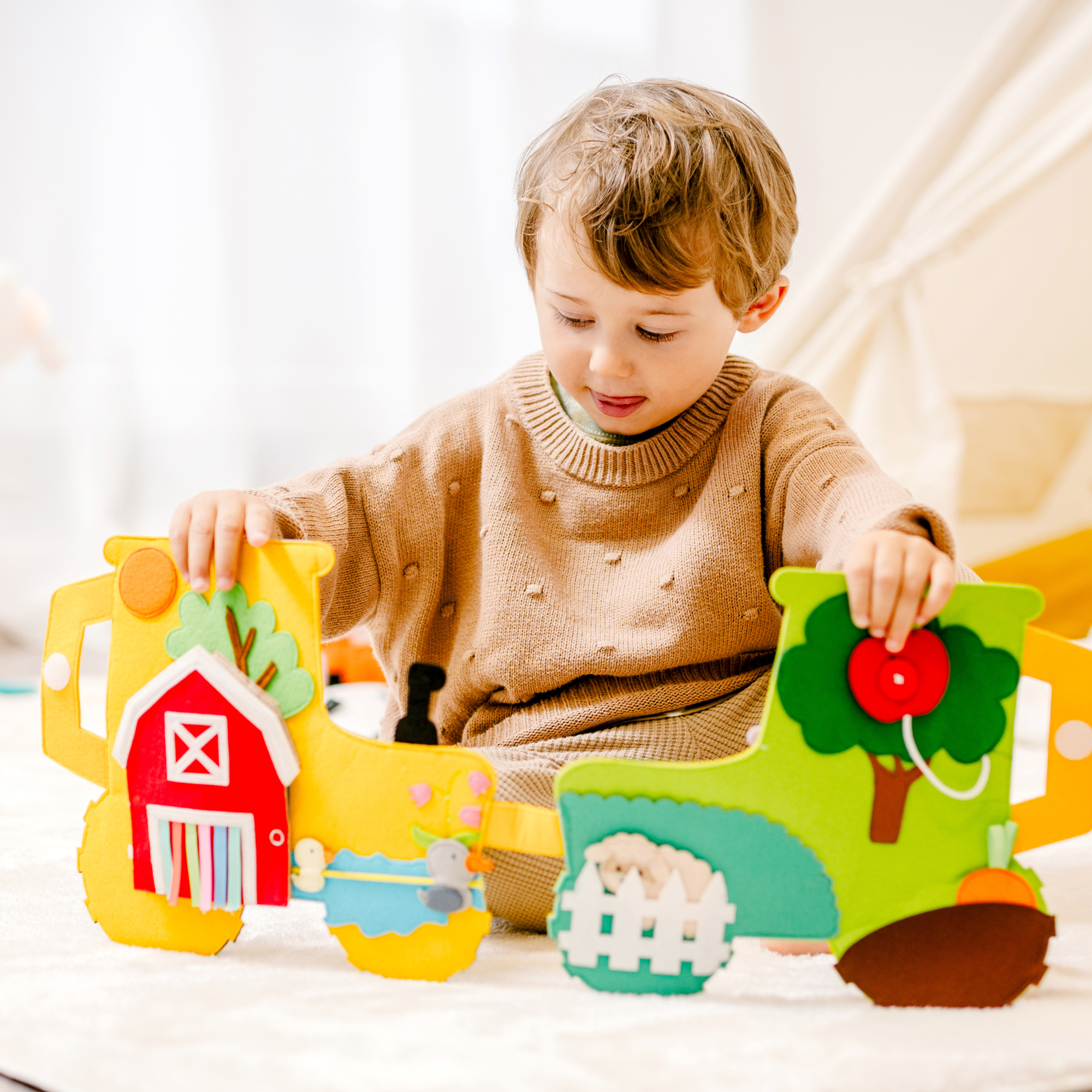 Rencontre entre tracteur et excavatrice !