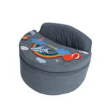 Activity chair round Activity chair Rondo blue with rainbow cushion